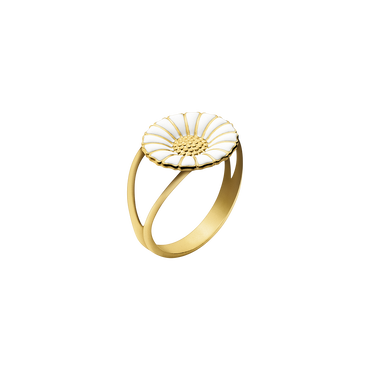 Daisy small gold plated and enamel ring Georg Jensen