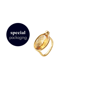 SAVANNAH ring - 18 kt. yellow gold with citrine