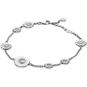 DAISY armband - rhodinerat sterling silver med emalj