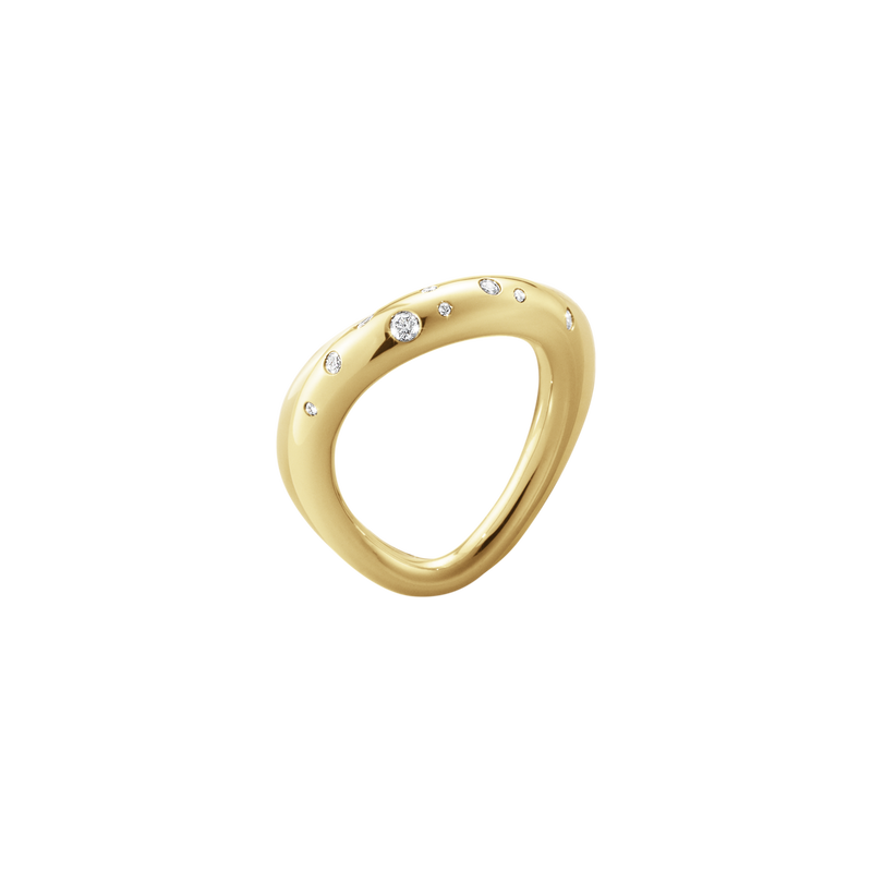 OFFSPRING ring in 18k yellow gold with diamonds | Georg Jensen