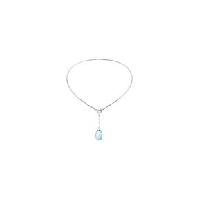 DEW DROP pendant - sterling silver with blue topaz and brilliant cut diamonds