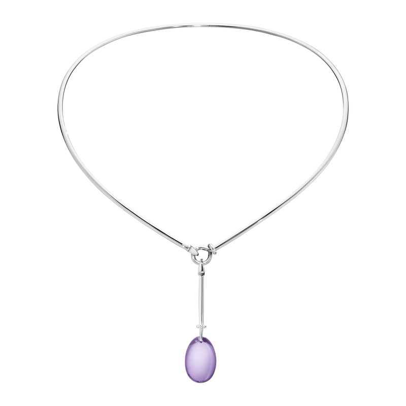 DEW DROP pendant - sterling silver with amethyst and brilliant cut diamonds