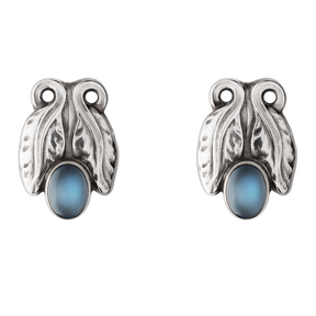MOONLIGHT BLOSSOM earclips - sterling silver with moonstone