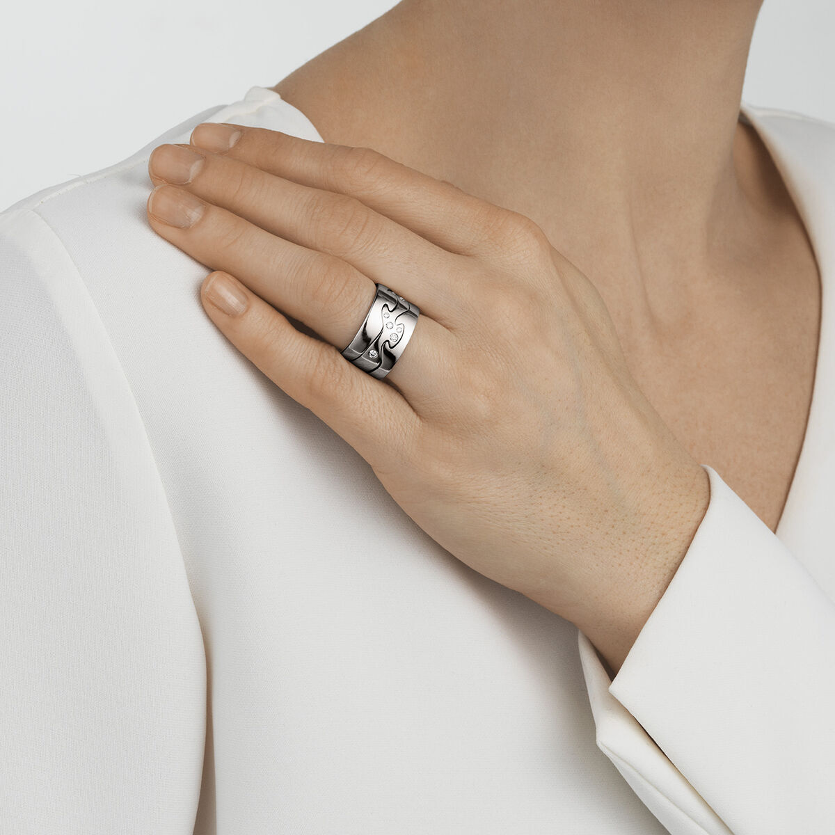 オープンセール 福袋 piece 3 exclusive Fusion white diamonds with ring gold アクセサリー