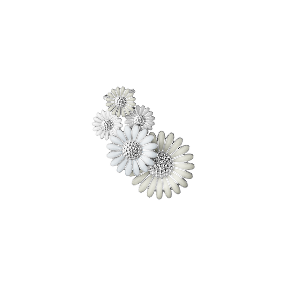 DAISY Ear Cuff in rhodiumplated sterling silver and white enamel