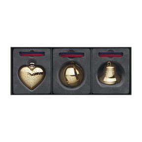 2017 Heart, Bell, Ball gift set, gold plated