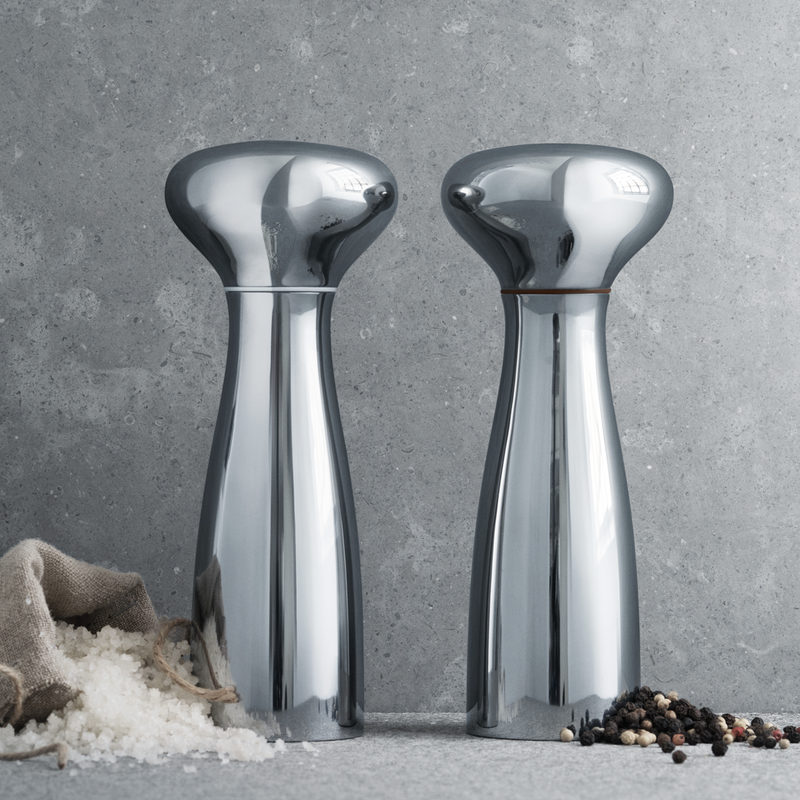 Alfredo Salt And Pepper Shaker Set In Steel Georg Jensen