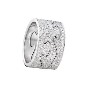 FUSION 3-piece ring - 18 kt. white gold with brillant cut diamonds