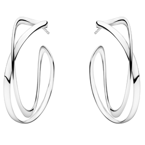 INFINITY 圈式耳環 - 925S 銀,大