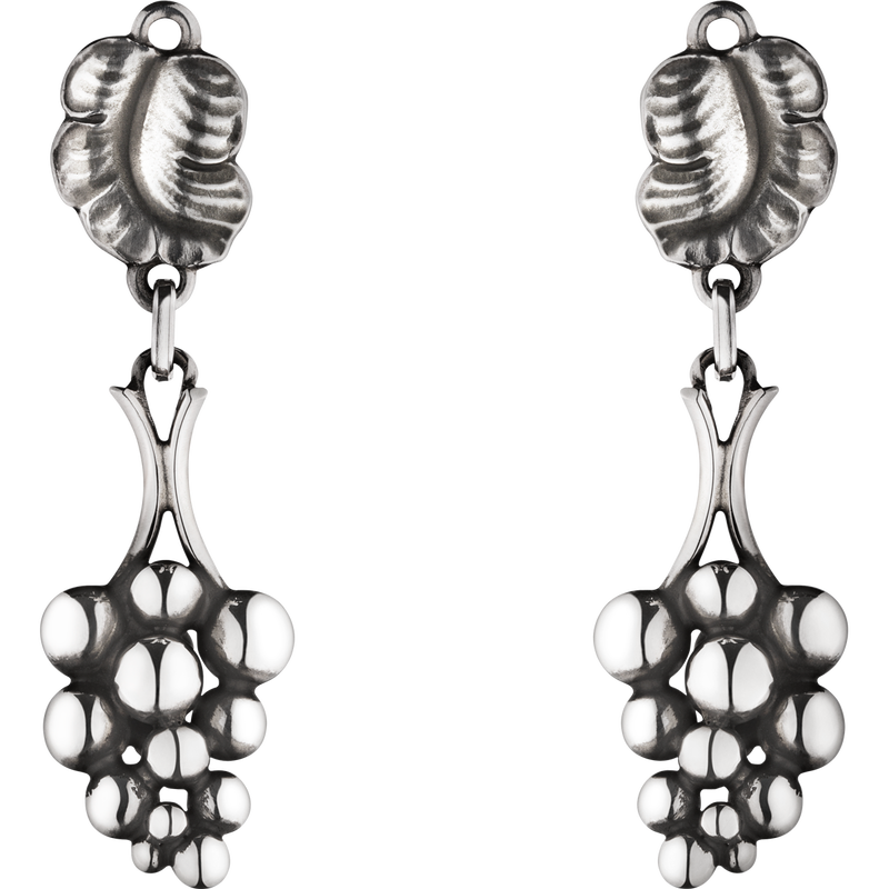 MOONLIGHT GRAPES sterling silver earclips 40