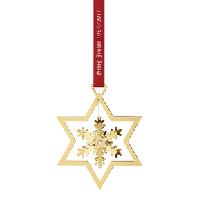 1987-2017 Christmas mobile snowflake, gold plated