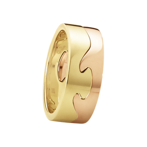 Fusion two piece ring in 18kt rose and yellow gold