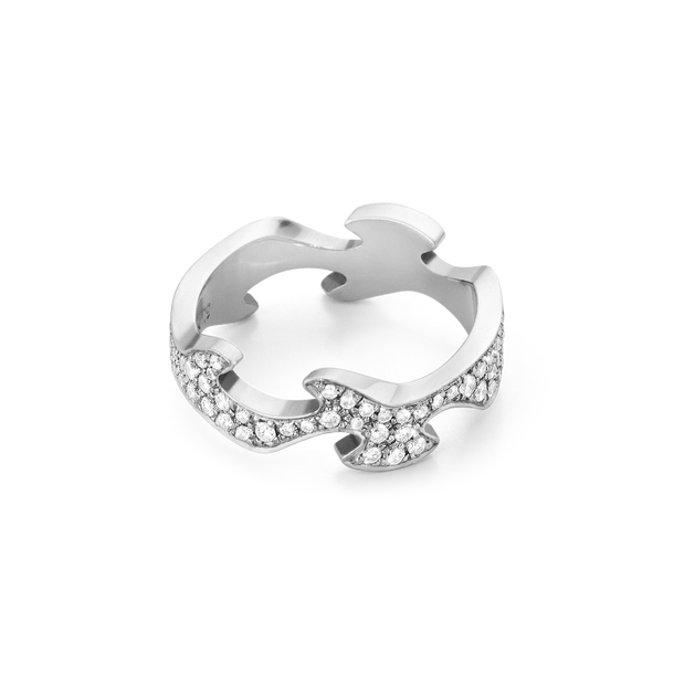 Fusion 3 piece ring in 18kt. white gold with brilliant cut