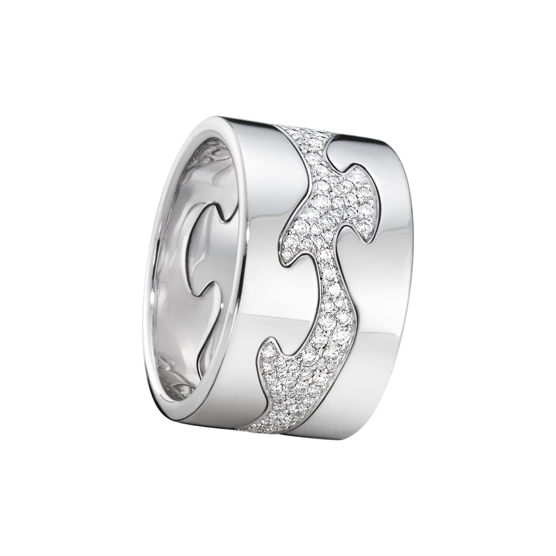 Fusion 3 piece ring in 18kt. white gold with brilliant cut