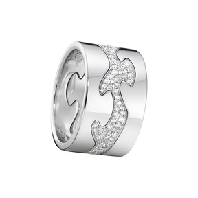 FUSION (三件式) - 18K 白金戒指镶嵌明亮式切割钻石