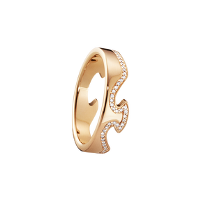 FUSION end ring - 18 kt. rose gold with brilliant cut diamonds