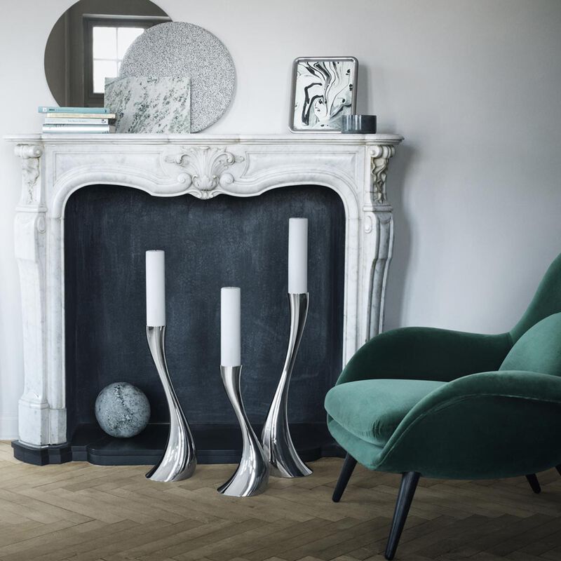 Cobra Floor Candleholder In Stainless Steel Georg Jensen