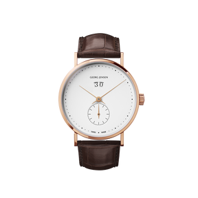KOPPEL 大日曆 - 41 mm，小三針自動腕錶，18 K 玫瑰金，白色錶盤