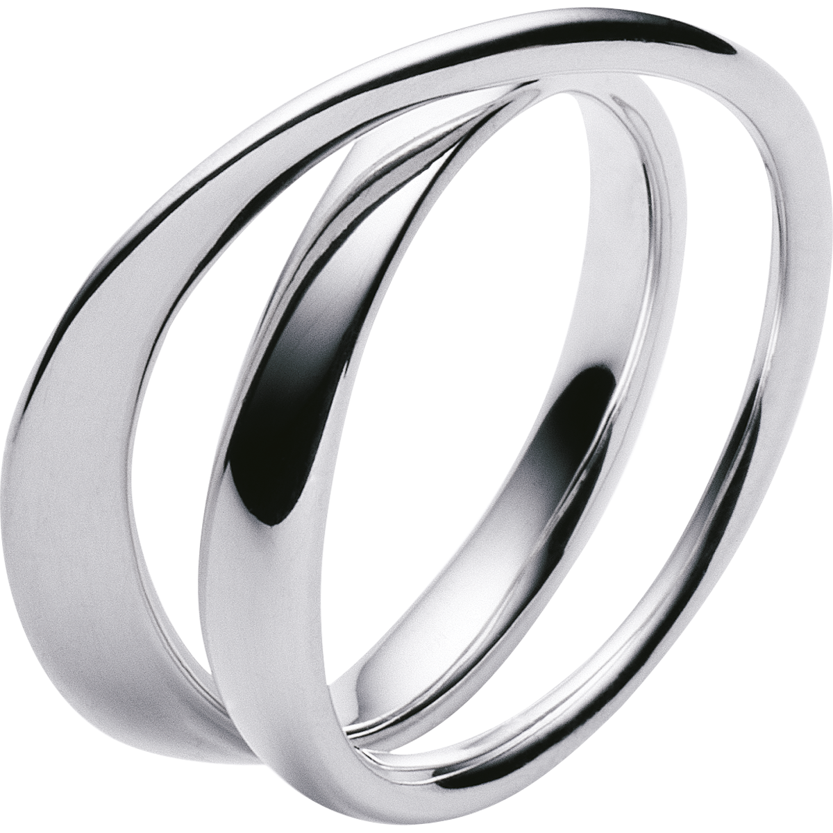 Möbius sterling silver double ring for women | Georg Jensen