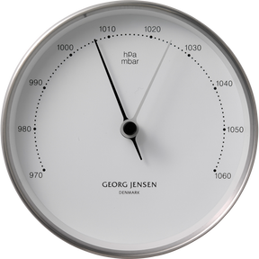 KOPPEL Barometer 10 cm, Edelstahl mit weißem Ziffernblatt