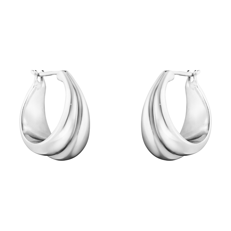 Hælde diskriminerende vakuum Curve skulpturelle øreringe i sterling sølv | Georg Jensen