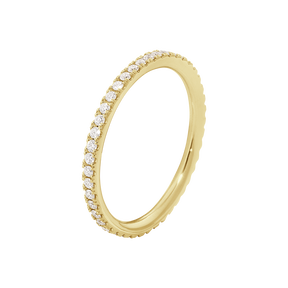 AURORA 戒指 - 18 K 黃金，鑲嵌明亮式切割鑽石