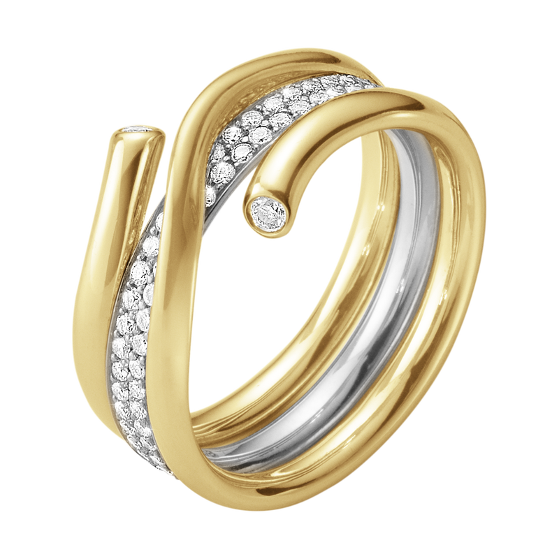 Magic Combination Of Gold Rings With White Diamonds Georg Jensen