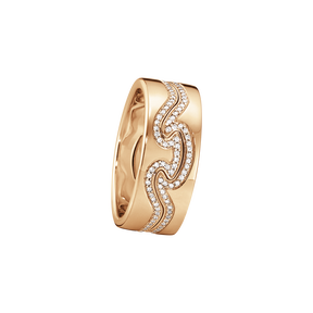 FUSION 2-piece ring - 18 kt. rose gold with brilliant cut diamonds