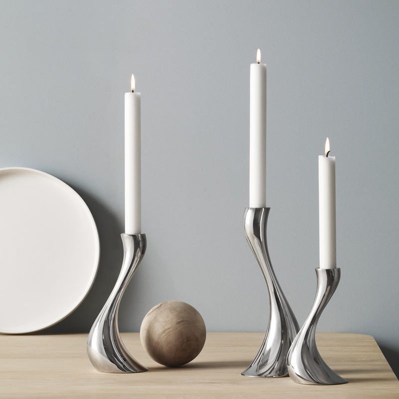 Cobra Candleholder Set 3 Pcs Incl Candles I Georg Jensen