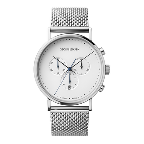 KOPPEL - 41 mm, Chronograph, hvid urskive, stållænke KOPPEL - 41 mm, Chronograph, hvid urskive, stållænke