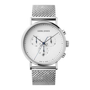 KOPPEL - 41公厘，计时表，白色表盘，钢质链带
