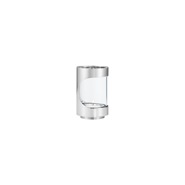 CHROME CONTOURS, Tealight, in glass and stainless steel
