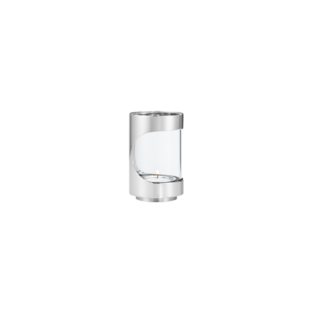 CHROME CONTOURS, Tealight, in glass and stainless steel