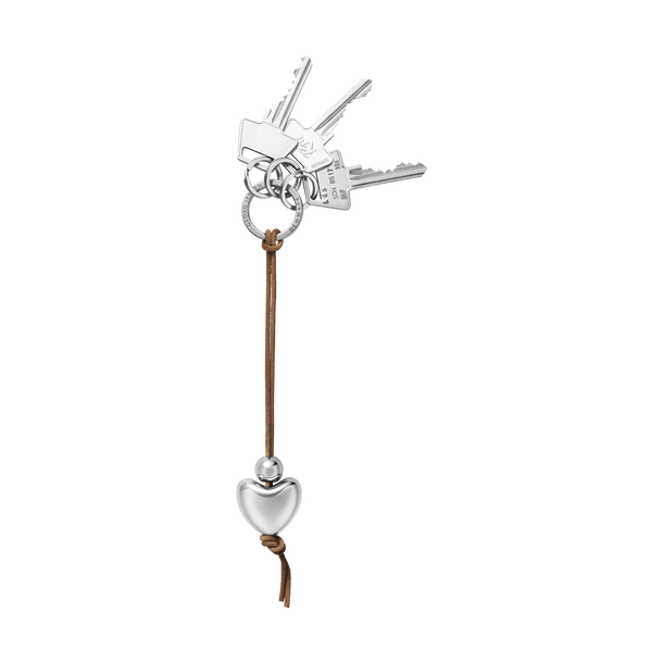 KEYRING HEART レザーストラップ付き I Georg Jensen
