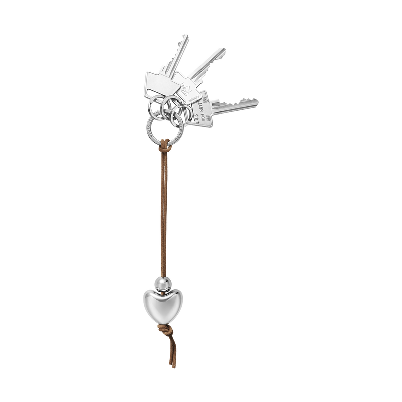 KEYRING HEART with leather strap I Georg Jensen