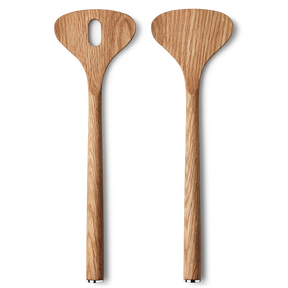 ALFREDO salad servers, oak wood