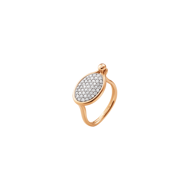 SAVANNAH ring 18 kt. rose gold with diamonds, medium I Jensen