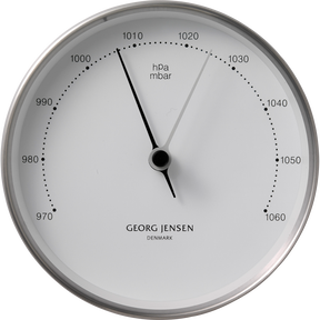 KOPPEL 10 cm barometer, rustfrit stål med hvid skive KOPPEL 10 cm barometer, rustfrit stål med hvid skive