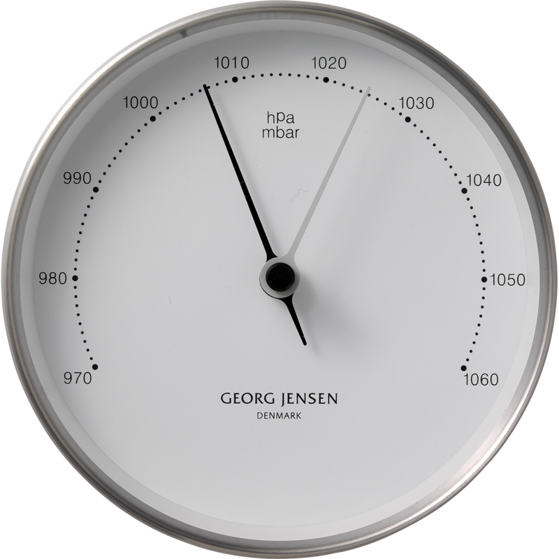 KOPPEL 10 cm barometer, stainless steel with white dial