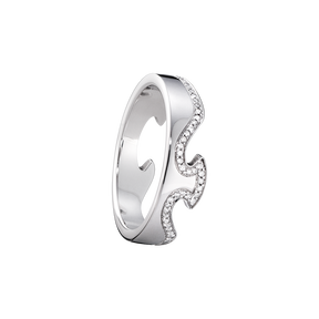 FUSION end ring - 18 kt. white gold with brilliant cut diamonds