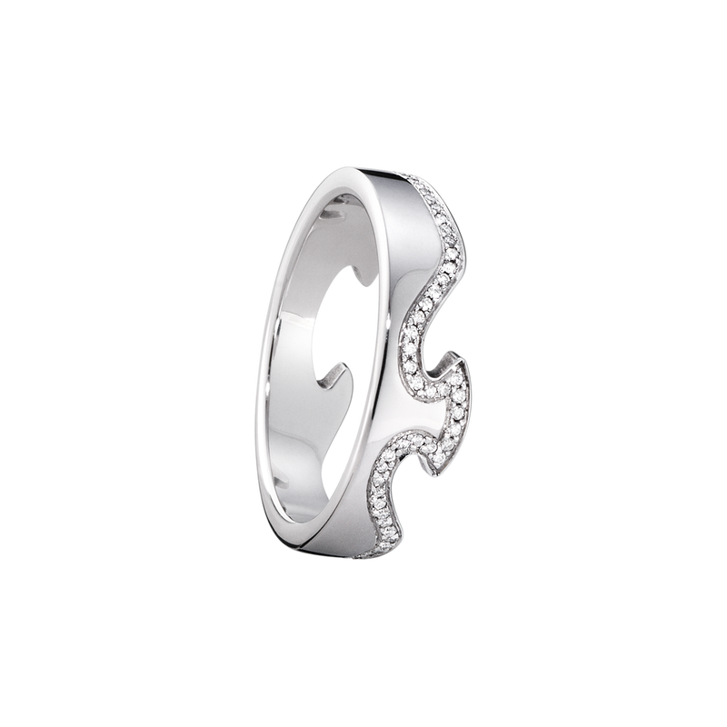 FUSION end ring - 18 kt. white gold with brilliant cut diamonds