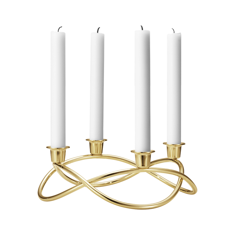 SEASON candleholder advent wreath gold plated Jensen
