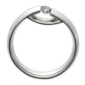 CENTENARY ring - 18 kt. white gold ring with brilliant cut diamond