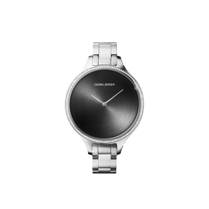 CONCAVE - 39mm, Quarz, Zifferblatt mit Sonnenschliff, Diamanteinfassung, Metallarmband CONCAVE - 39mm, Quarz, Zifferblatt mit Sonnenschliff, Diamanteinfassung, Metallarmband