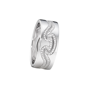 FUSION 2-delt ring - 18 kt. hvidguld med brillanter