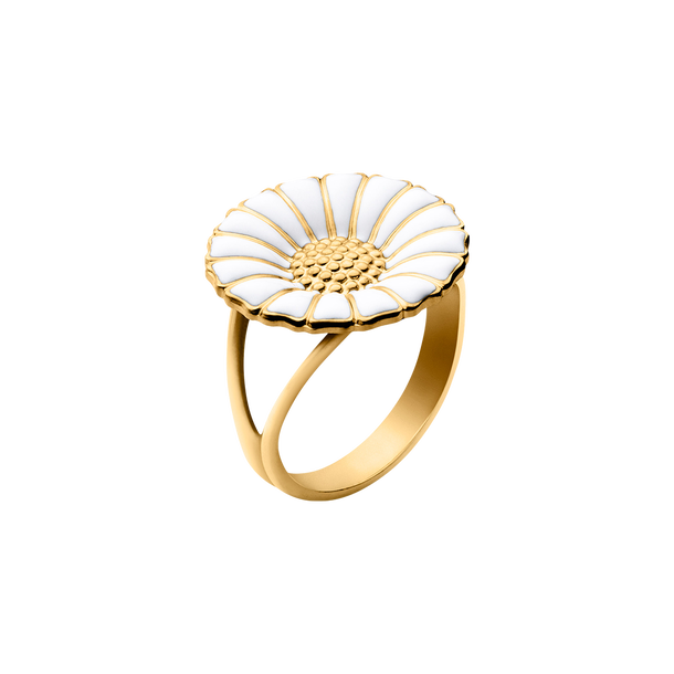 Daisy large plated and enamel ring | Georg Jensen
