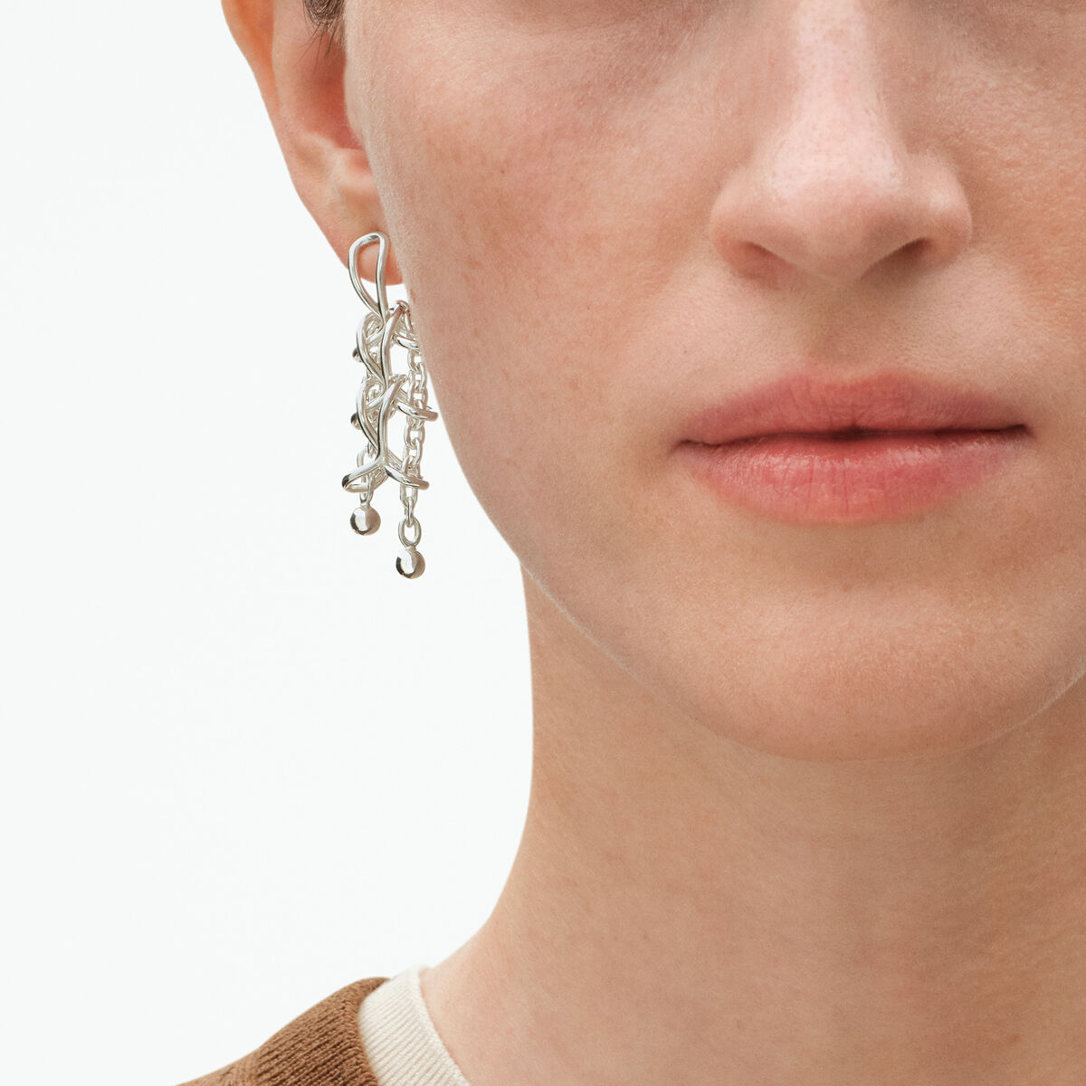 ウェフト (Weft by Georg Jensen) ダブルピアス - スターリングシルバー