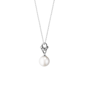 MAGIC pendant - 18 kt. white gold with pearl and diamonds