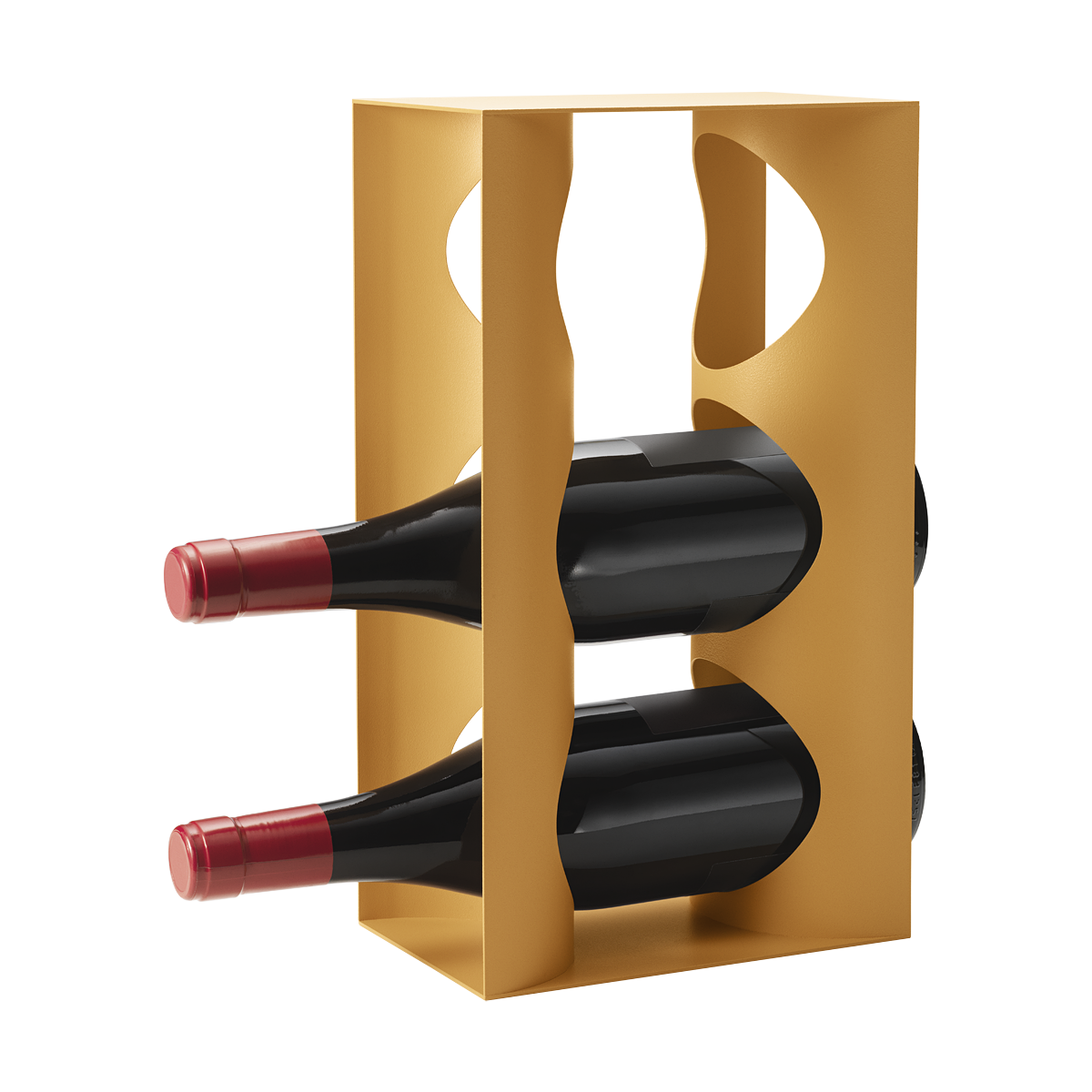 ALFREDO Wine Rack, Saffron Yellow, in stainless steel