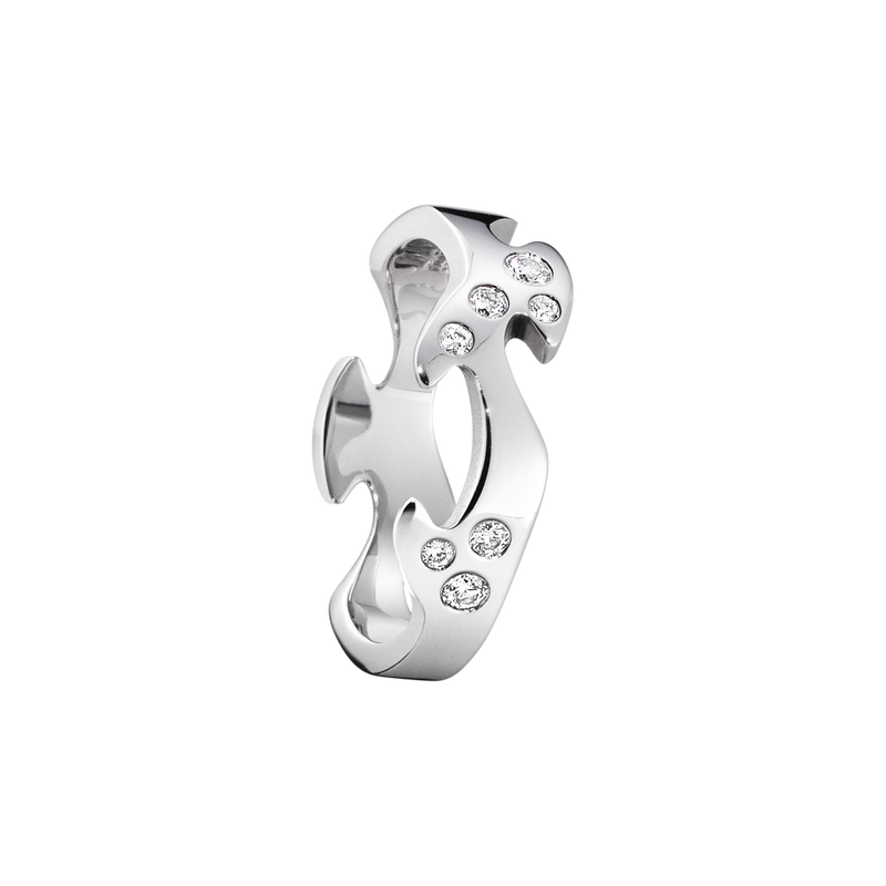 Fusion 18 Kt White Gold Centre Ring With Diamonds Georg Jensen
